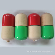 Hot Sales Glossy Wooden Capsule Pill Kendama